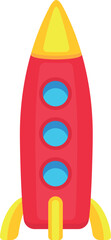 Rocket cartoon icon. Kid spacecraft color toy