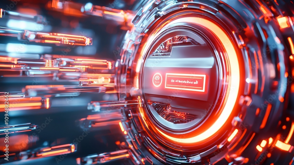 Poster vibrant animated login interface with intense colors