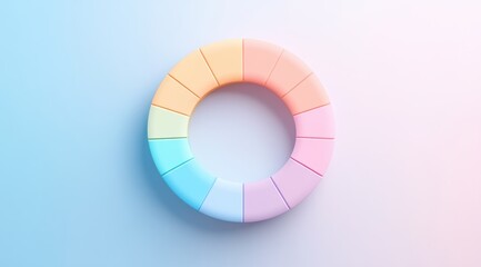 Obraz premium Structured Blank Donut Chart, pastel colors 