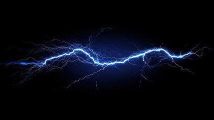 Electric Lightning Bolt on Black Background