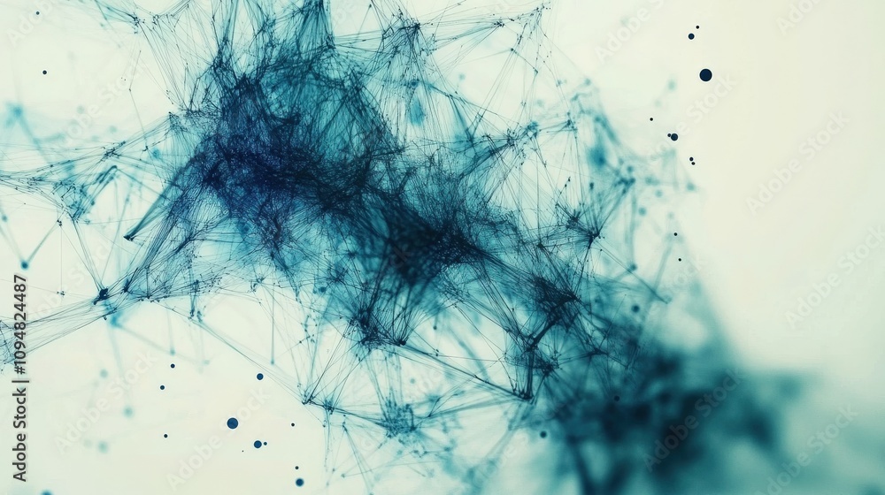 Poster abstract teal network structure visualization