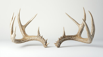 Fototapeta premium Hanging trophy Deer antlers isolated on a white background