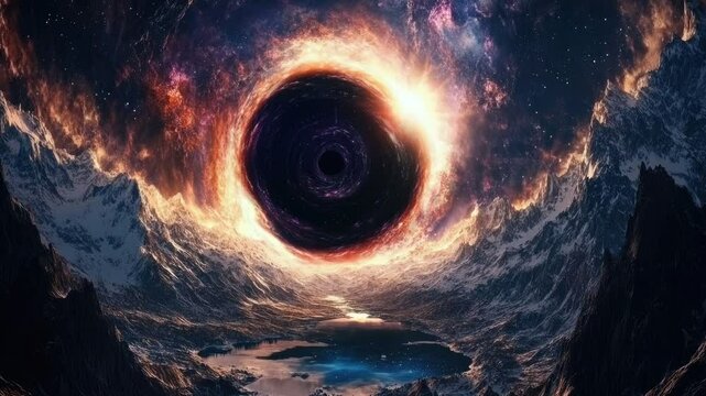 A beautiful and amazing black hole in the sky shoots out. a rare occurrence