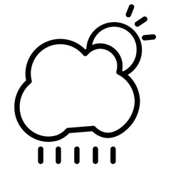 Cloud Rain Sun Line Icon