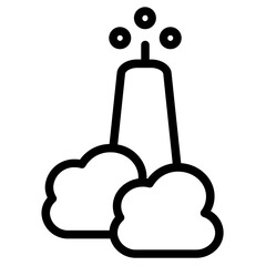 Clouds Figure God Line Icon