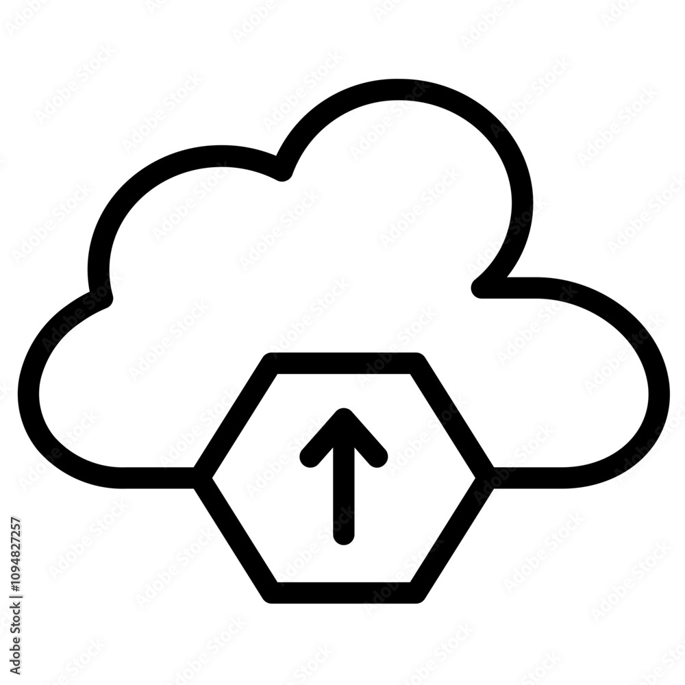 Poster data storage upload line icon