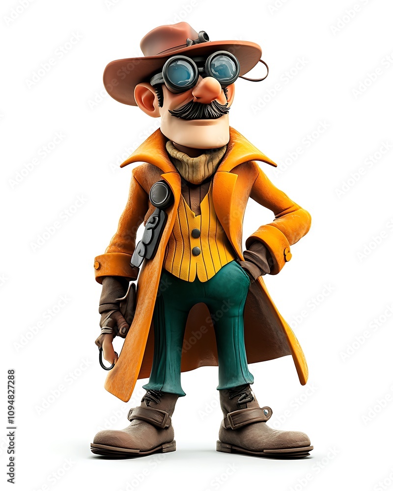 Poster animated 3d character concepts, vibrant 3d animated character concept design