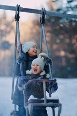 child on swing