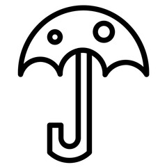 Rain Snow Umbrella Line Icon