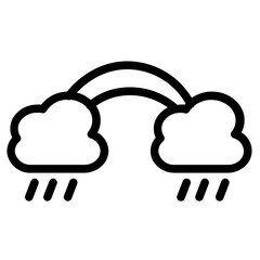 Rain Rainbow Spring Line Icon