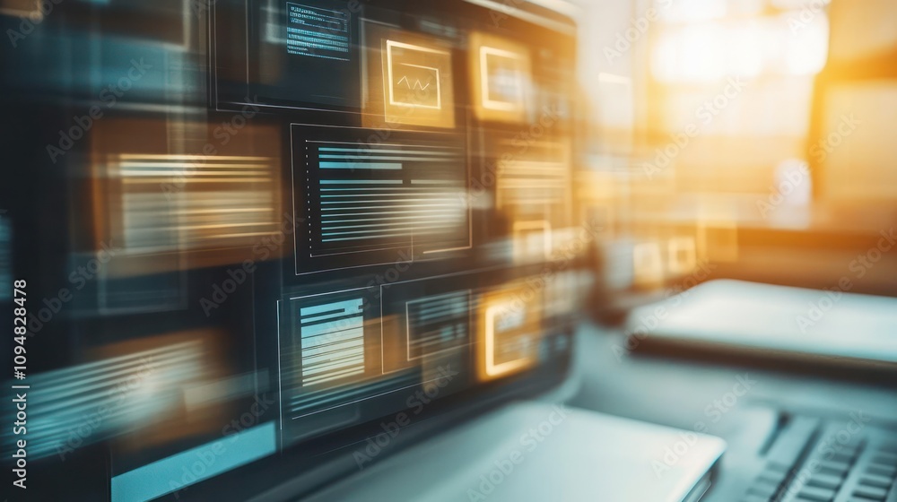 Wall mural digital data stream: a glimpse into the world of information technology
