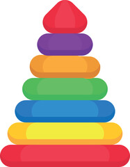 Pyramid color toy icon. Child educational puzzle
