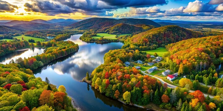 Aerial View of The Ledges in Wilmington, VT, Showcasing Stunning Natural Landscapes, Lush Greenery, and Scenic Trails Perfect for Outdoor Adventures and Relaxation