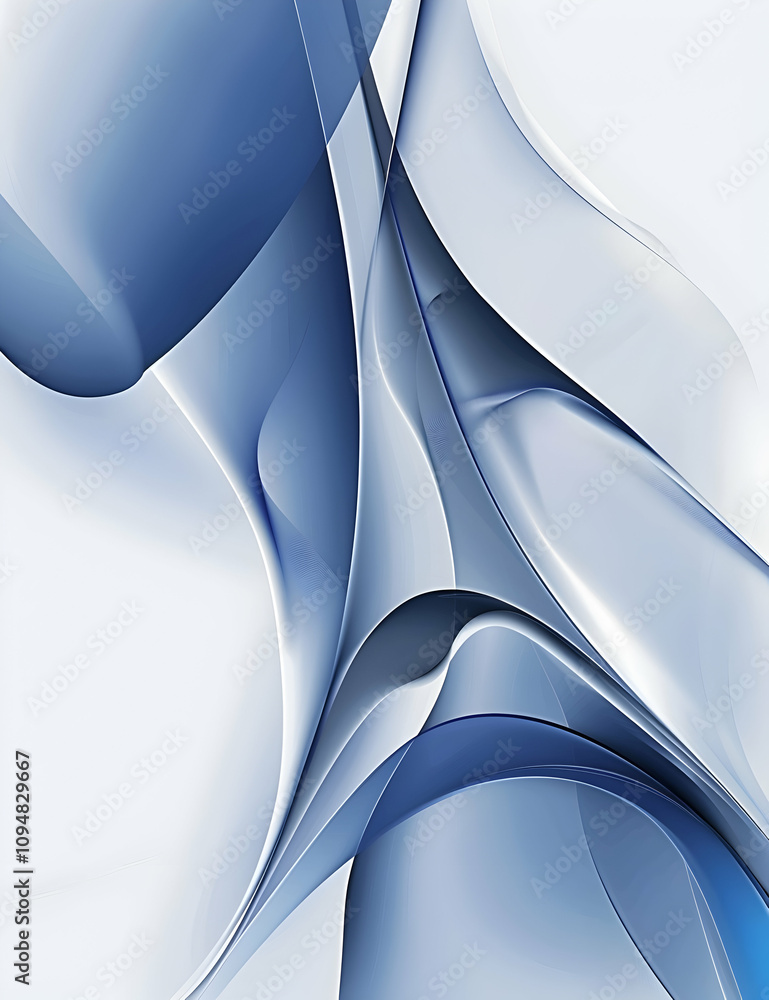 Poster abstract blue vector background with a white gradient and dynamic shapes on the left side, perfect f