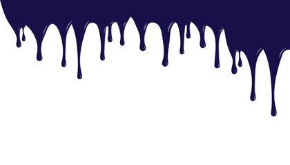 Smudges (dripping) of blue color paint, background with copy space. Vector illustration