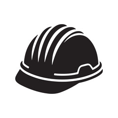 construction helmet silhouette vector art illustration