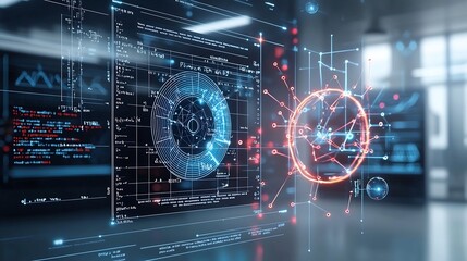 Stunning abstract visualization of a plasma energy field featuring floating physics equations swirling molecular structures