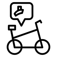 Bicycle Bike Life Line Icon