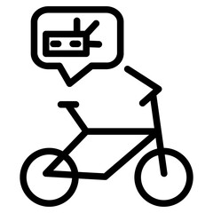 Bicycle Bike Life Line Icon