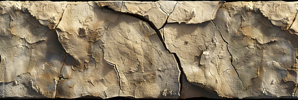 Poster a flat texture of rough sandstone with visible natural veining and cracks, creating an organic and t