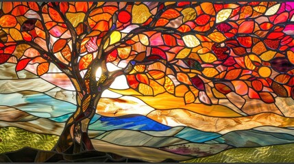 Stained glass window tree