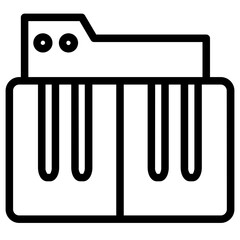 Classic Music Piano Line Icon
