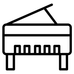 Classic Music Piano Line Icon