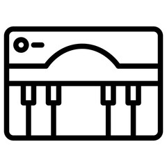 Music Piano Device Line Icon