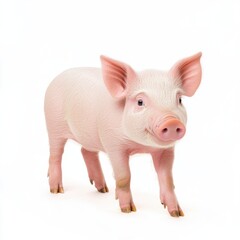 Adorable Baby Piglet on a White Background