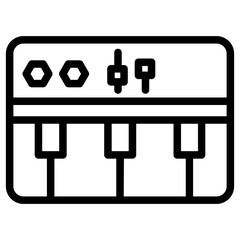 Piano Music Sound Line Icon