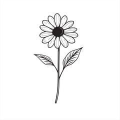 vibrant sun flower vector art , hand drawing digital trees art for décor isolated on white background