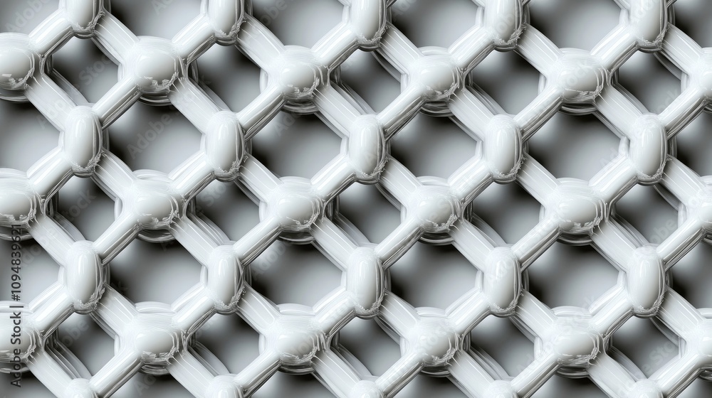 Poster a seamless pattern of geometric shapes formed by connecting lines, rendered in a monochromatic color