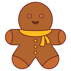 gingerbread man christmas biscuit illustration