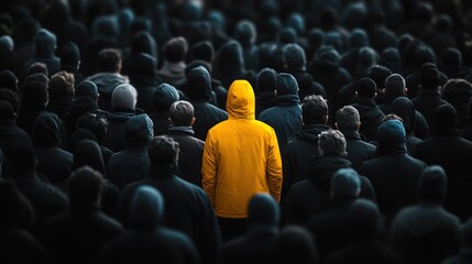Obraz premium Lonely figure in a crowd