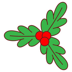 christmas holly berries illustration
