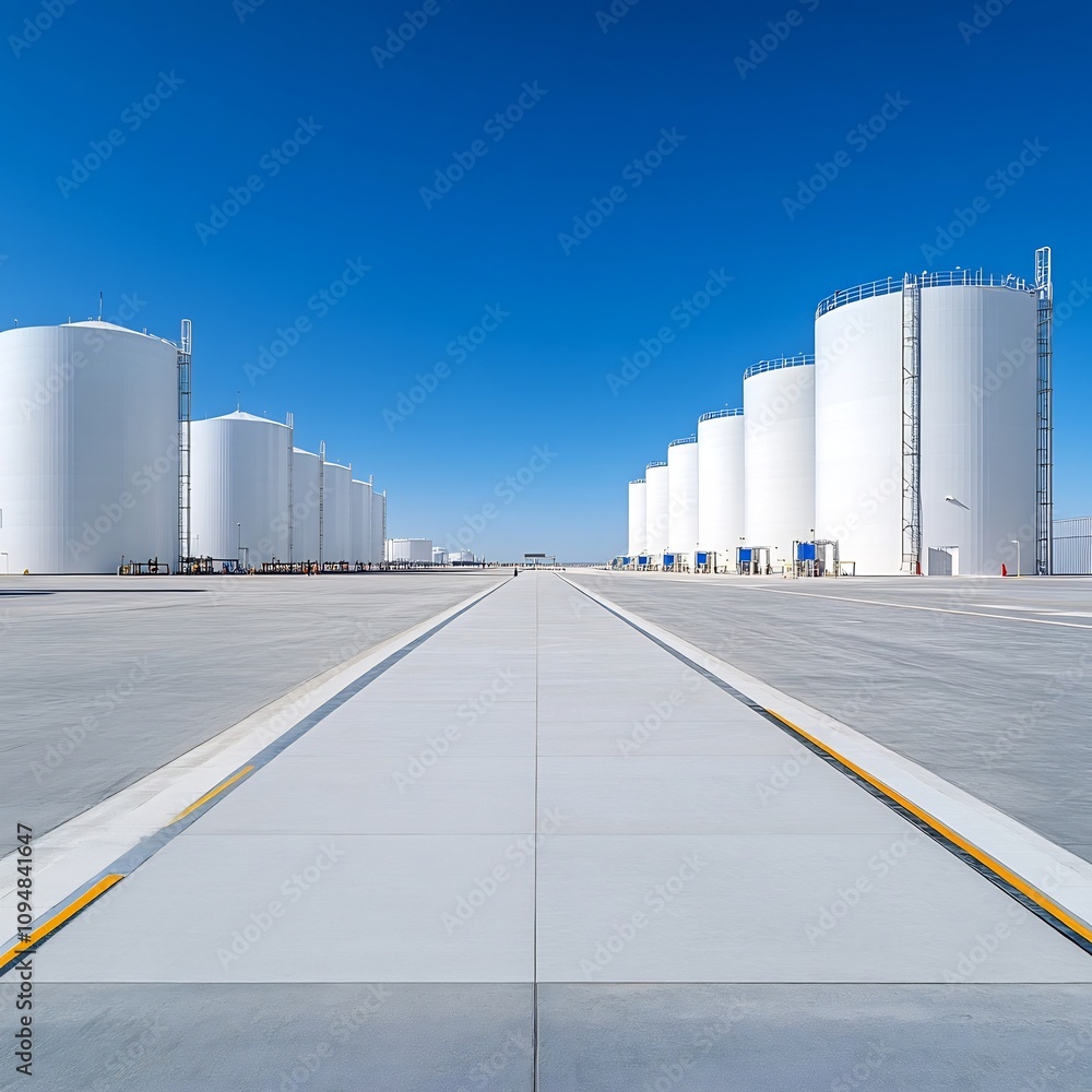 Leinwandbilder sleek and state of the art fuel storage facility featuring modern architecture advanced processing t