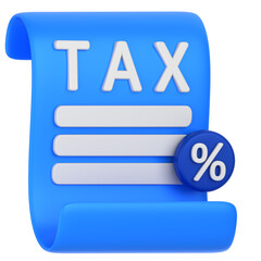 3d icons of a tax form