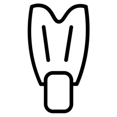 Dive Fins Flippers Line Icon
