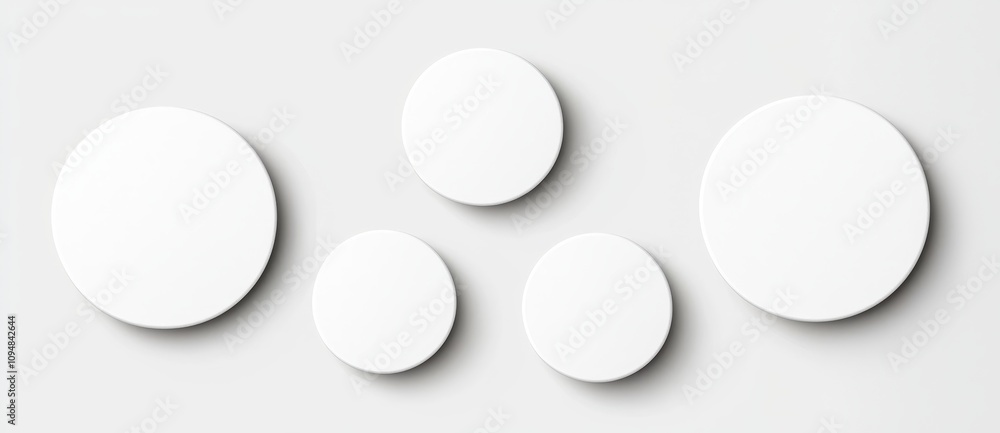 Poster isolated on a transparent background, this modern set includes realistic gray ellipse gradients and 