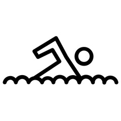 Water Sports Swimming Line Icon