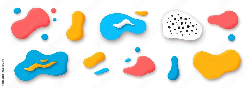 Aufkleber an abstract holographic blur spot in a modern 3d chameleon y2k aura shape with a gradient texture. a