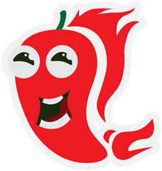 Red Chilli Peppers Cartoon Illustration With Expressions