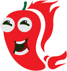 Red Chilli Peppers Cartoon Illustration With Expressions