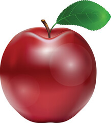 red apple isolated on white