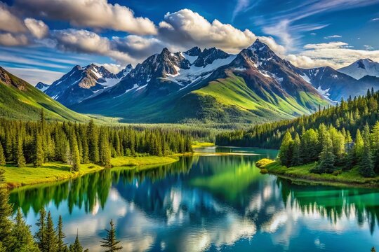 Breathtaking Landscape of Akaska: Majestic Mountains, Lush Valleys, and Serene Lakes Captured in Stunning Detail for Nature Enthusiasts and Travel Lovers