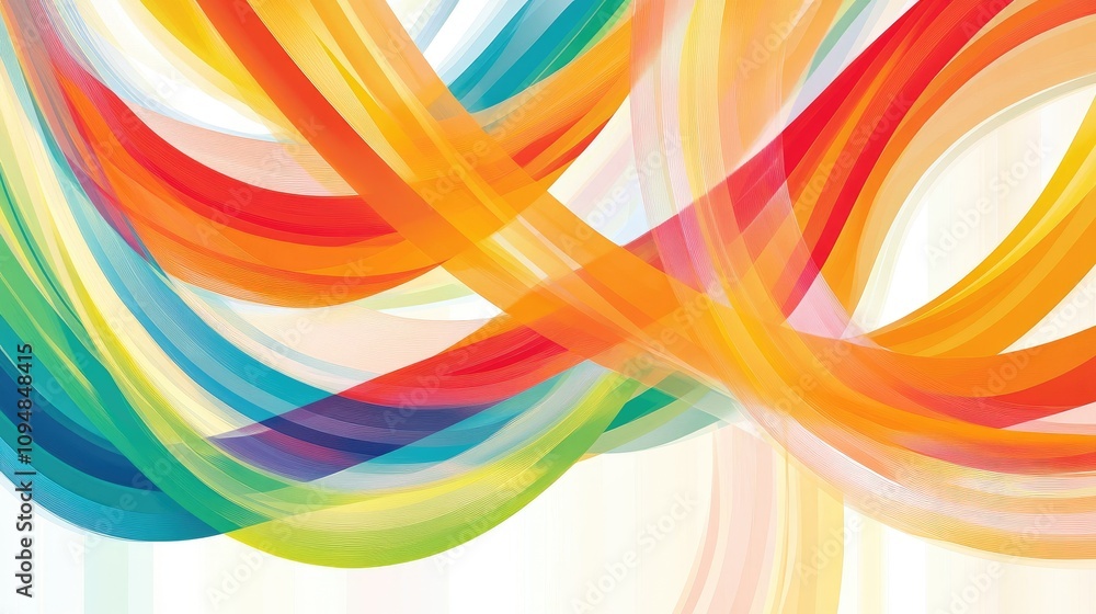 Poster a vibrant abstract composition featuring colorful, intertwining lines creating a dynamic and energet