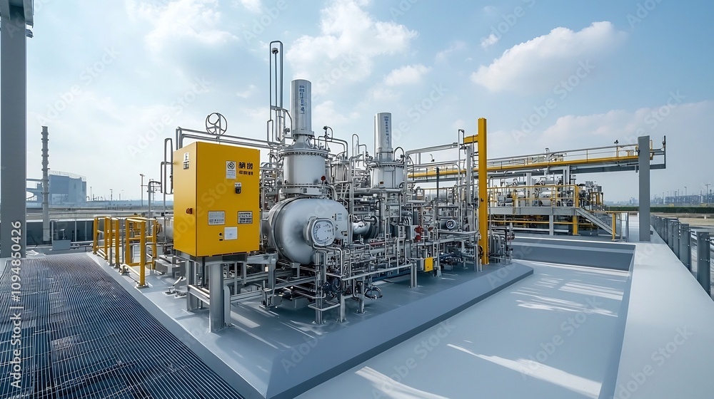 Aufkleber sleek and efficient fuel processing plant with advanced industrial technology a modernized facility 