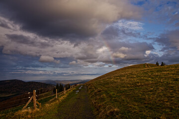 Obraz premium arc en ciel dans le ciel des Vosges