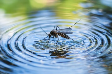 Aedes mosquito laying eggs