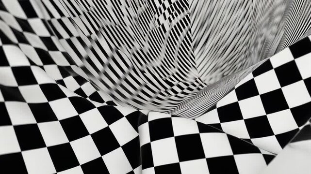 Black and White Checkerboard Pattern Illustration